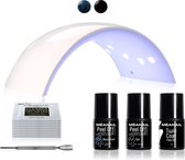 Starterspakket Gellak - Méanail Kit Peel Off - LED lamp - Zwart/ Black Pearl - Gel Nagellak