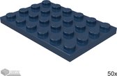 LEGO Plaat 4x6, 3032 Donkerblauw 50 stuks