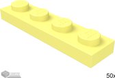 LEGO Plaat 1x4, 3710 Fel lichtgeel 50 stuks