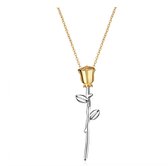 ketting dames | zilveren dames ketting | 925 zilver | ketting met roos | goldplated | ketting met hanger | liefdescadeau | cadeau voor vrouw |