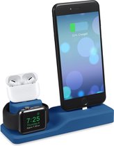 By Qubix 3 in 1 houder geschikt voor Apple Watch & Airpods & iPhone - Blauw standaard - docking station
