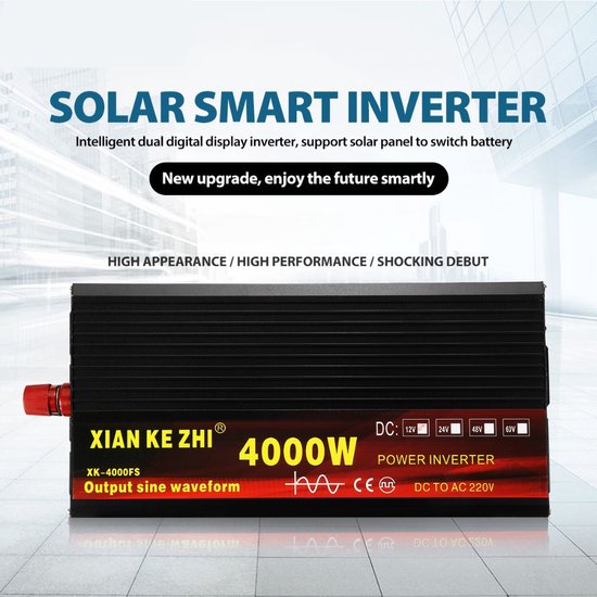 EcoLine - Omvormer 12V Naar 220V/230V - 1000w Vermogen - Zuivere Sinus Auto Omvormer Remote Controlled 1