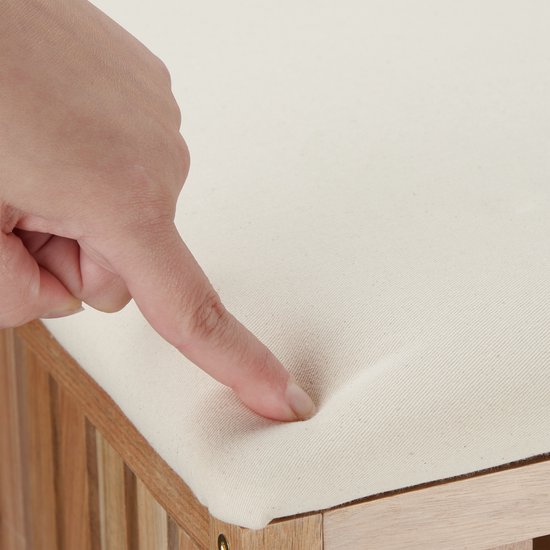 Tabouret panier à linge Relaxdays - tabouret de salle de bain avec panier à linge - 40 litres - repose-pieds avec espace de rangement