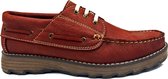Bootschoenen- Herenschoenen- Veterschoenen voor mannen- Leather- Bordeaux- Maat43