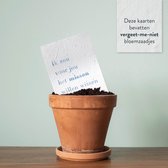Plant-je Rouw – EERLIJK - Condoleance wenskaarten om te planten – 4 groeikaarten – vergeet-me-niet