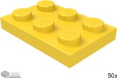 LEGO Plaat 2x3, 3021 Geel 50 stuks