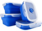 Boîtes de conservation en Siliconen de Luxe Hogar | Boîte alimentaire | Lot de 4 | Sans BPA | Conteneurs de Prep de repas | Conteneurs de congélation | Couvercle anti-fuite