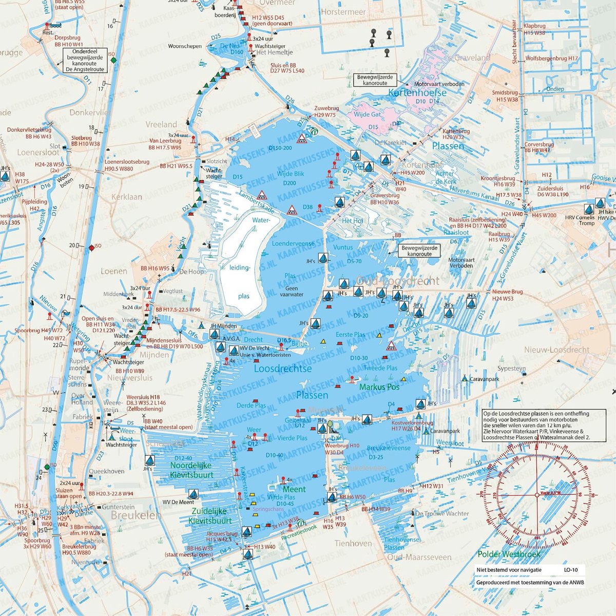Kaartkussen incl vulling 50x50cm loosdrecht