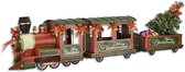 Kersttrein - met 2 wagons - tin - kerstdecoratie - lengte 95cm!