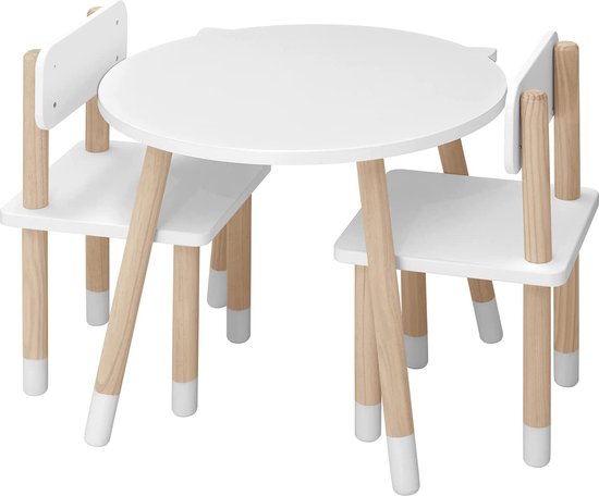 FURNIBELLA-Kindertafel met stoelen, 3-delig kinderzitje groep  kindermeubels, 1... | bol.com