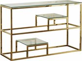 Native Home & Lifestyle- Gold Sidetable - Wandtafel- Consoletafel - Bijzettafel - Dressoir - Glazen Tafel  - Salontafel - Goud 130 x 70 x 45 cm