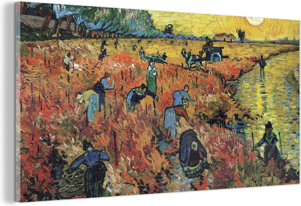MuchoWow® Glasschilderij - De rode wijngaard - Vincent van Gogh - 160x80 cm  - | bol.com