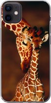 Geschikt voor iPhone 12 mini hoesje - Giraffe - Kalf - Portret - Siliconen Telefoonhoesje