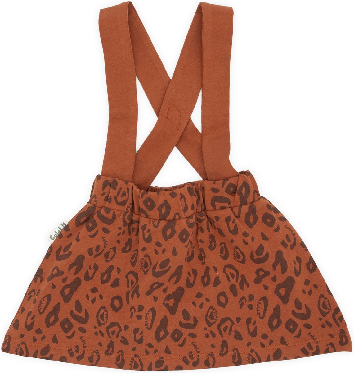 CuteLY - Removable Suspender Skirt - Rokje met Afneembare Bretels - Animal Print - Mocha Bisque/Bruin