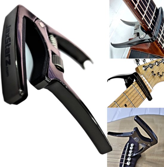 Rayzm Capodaster Kapo Klem, zinklegering Capo voor elektrische gitaar, akoestische gitaar, klassieke gitaar, westerngitaar, concertgitaar, met brugpin-trekker