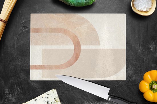 Planche à découper en Verres - 28x20 - Design - Rose - Beige - Planches à découper en Glas