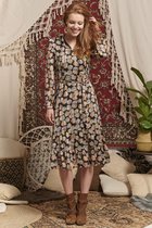 Smashed Lemon Jurk Dress 21813  Black/multi Dames Maat - 40