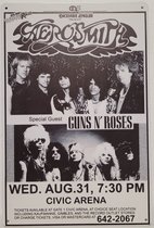 Aerosmith GUns N Roses Concert Reclamebord van metaal METALEN-WANDBORD - MUURPLAAT - VINTAGE - RETRO - HORECA- BORD-WANDDECORATIE -TEKSTBORD - DECORATIEBORD - RECLAMEPLAAT - WANDPL