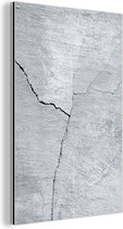 Décoration murale Métal - Peinture Aluminium - Béton - Fissure - Grijs - 120x180 cm