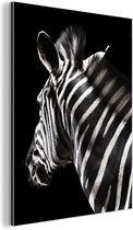 Wanddecoratie Metaal - Aluminium Schilderij Industrieel - Zebra - Wilde dieren - Patronen - 120x160 cm - Dibond - Foto op aluminium - Industriële muurdecoratie - Voor de woonkamer/slaapkamer
