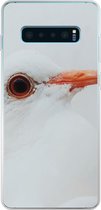 Geschikt voor Samsung Galaxy S10 Lite hoesje - Close-up van een witte duif - Siliconen Telefoonhoesje