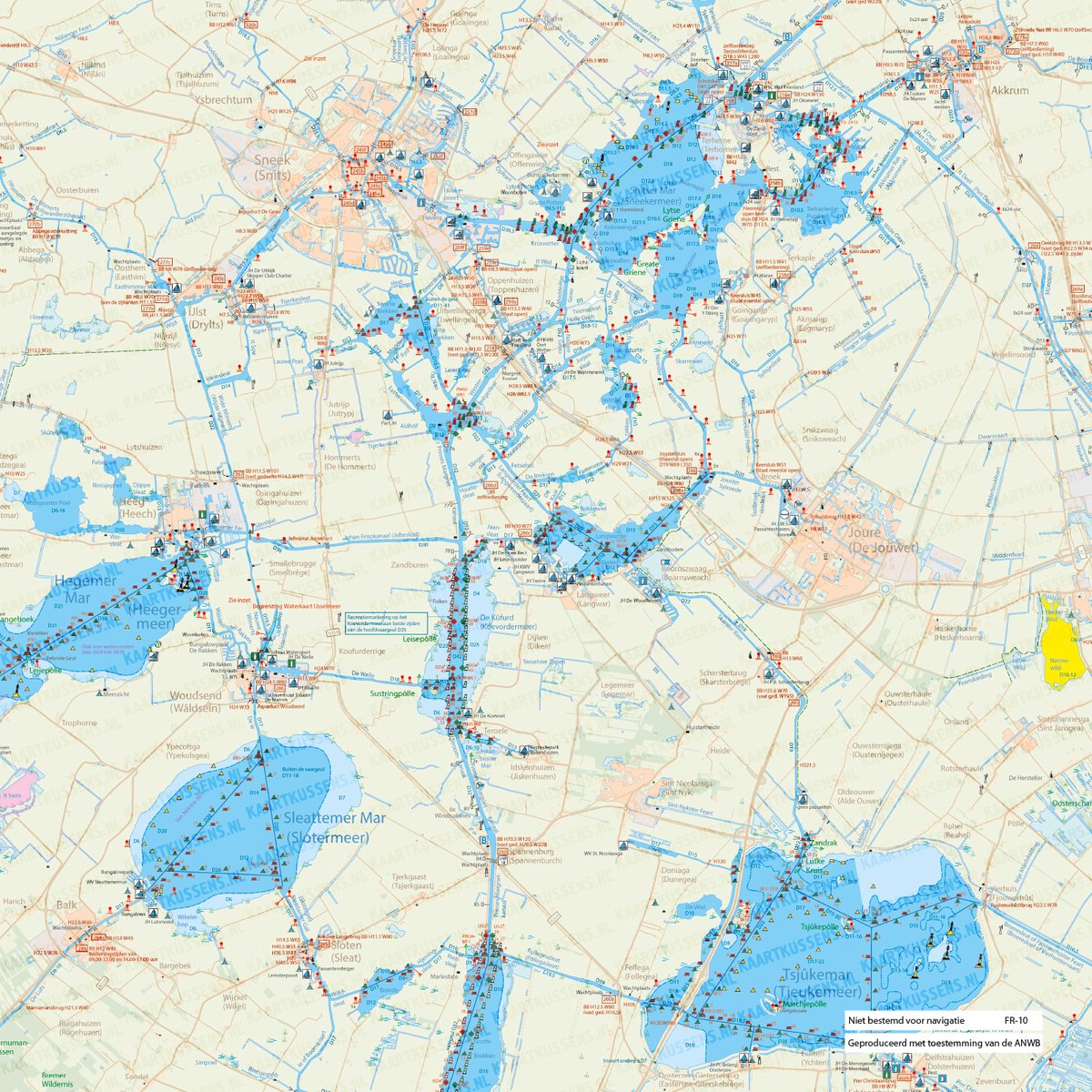 Kaartkussen incl vulling 50x50cm friesland midden