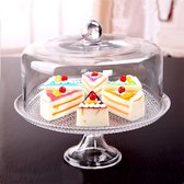 2 Stuks - Cake Stand Serveerlade met Deksels - Poppenhuis Decoraties - 1/12 Schaal Clear Cake - Speelgoed voor Woonkamer, Keuken, Eetkamer Decoratie