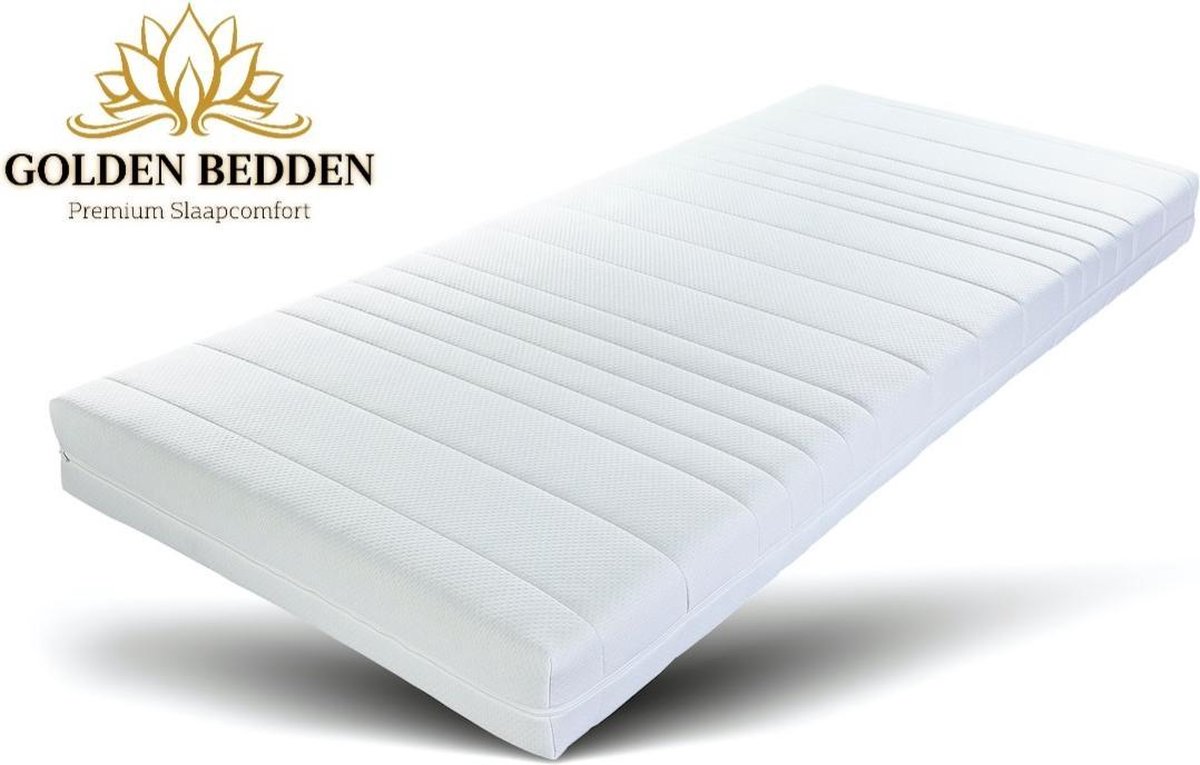 Golden Bedden - Een Persons - 80x180x14cm - HR45 Koudschuim Medium Anti-allergische wasbare hoes met rits.