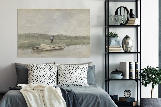 Toile Peinture Barge de Sable - Anton Mauve - 140x90 cm - Décoration murale