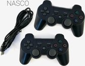 2x Controller geschikt voor Playstation 3 + USB oplaadkabels