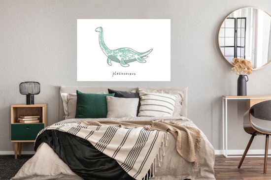 Poster Kinderkamer - Plesiosaurus - Dinosaurus - Jongen - Meisje - Kindje - 120x80 cm - Poster Kinderkamer