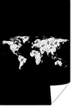 Wereldkaart - Feuilles - Design - 120 x 180 cm XXL