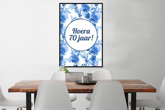 Cadre photo avec affiche - Anniversaire - Citation - 70 ans - Bloem - 60x90 cm - Cadre pour affiche