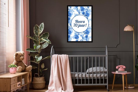 Cadre photo avec affiche - Anniversaire - Citation - 70 ans - Bloem - 60x90 cm - Cadre pour affiche