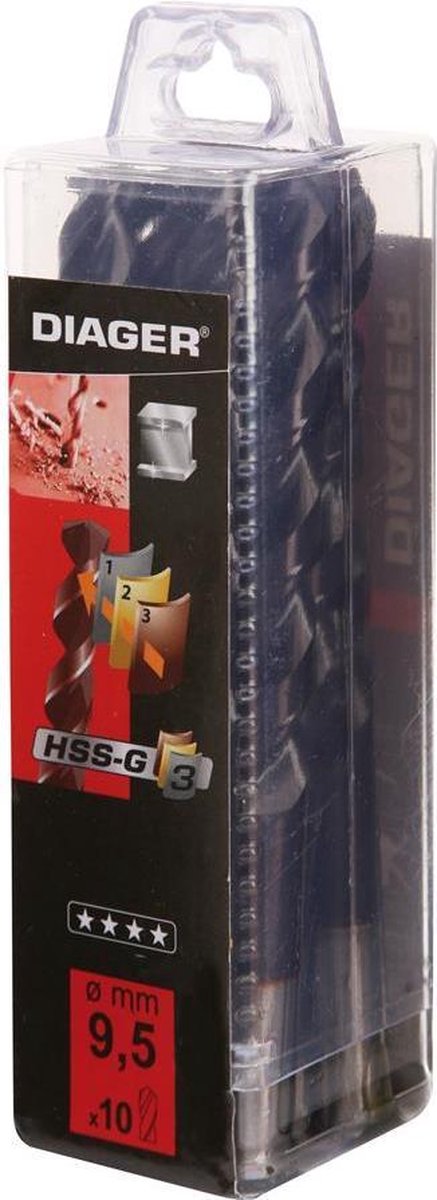DIAGER - BOOR MET MEERVOUDIGE COATING - 10.00 MM X 87 X 133 - 10 PCS