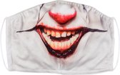 Boland Mondkapje Clown 24 X 14 Cm Polyester/katoen Wit/rood