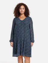 SAMOON Dames Plisséjurk met paisleyprint Navy gemustert-54