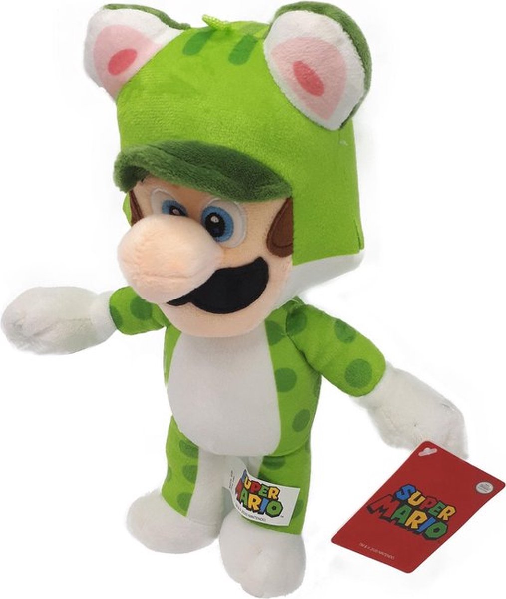 Luigi Power Mario Bros Pluche Knuffel (Groen) 30 cm + Super Mario Sticker!  | Mario... | bol.com