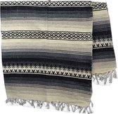 Mexicaanse deken - falsa - wol - 215 x 150 cm -  LHGZZ0grey1