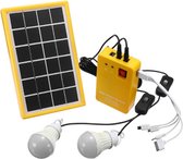 Dakta® Draagbaar Zonnnepaneel | 4000mAH | Inclusief Verlichting | USB Oplader | Batterij | Camping Batterij | Geel
