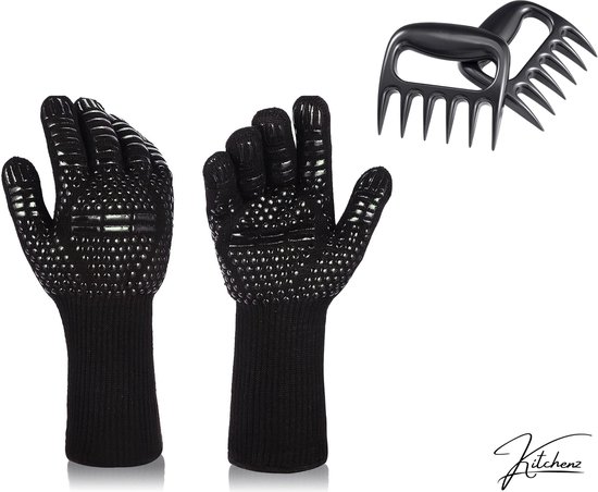 Kitchenz BBQ Handschoenen inclusief 2 Vleesklauwen - Ovenwanten - Ovenhandschoenen - BBQ Accesoires - Hittebestendige Handschoenen - Gratis Vleesklauwen Kitchenz BBQ Handschoenen inclusief 2 Vleesklauwen - Ovenwanten - Ovenhandschoenen - BBQ Accesoires - Hittebestendige Handschoenen - Gratis Vleesklauwen