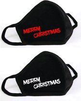 GetGlitterBaby - Katoen Mondkapje / Wasbaar Mondmasker - Kerst / Kerstmis / Kerstman / Merry Christmas / 2022 - 2 Stuks