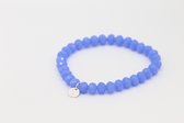 Bubbels Sieraden Crystal armband provence blue pearl shine - blauw  - Maat one size - f36