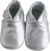 Chaussons bébé en cuir couleur argent de Bébé- Chausson taille 18-19