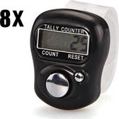 8x Digitale Handteller / Personenteller - Tally Counter - Teller - Zwart