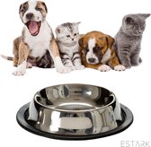 Voerbak - Waterbak - Hond - Kat - Drinkbak - Voederbak - Antislip Rubber - Honden / katten - Eten - Eetbak - Huisdier - Drinken - Afneembaar - Stevig - Design - Diameter 21cm