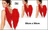3x Engelen vleugels veren rood 50 x 50 cm - Engel | Vleugel | Kerst | thema feest | Festival | Party
