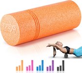 FFEXS Foam Roller - Therapie & Massage voor rug benen kuiten billen dijen - Perfecte zelfmassage voor sport fitness [Hard] - 40 CM - Oranje