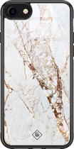 iPhone SE 2020 hoesje glass - Marmer goud | Apple iPhone SE (2020) case | Hardcase backcover zwart