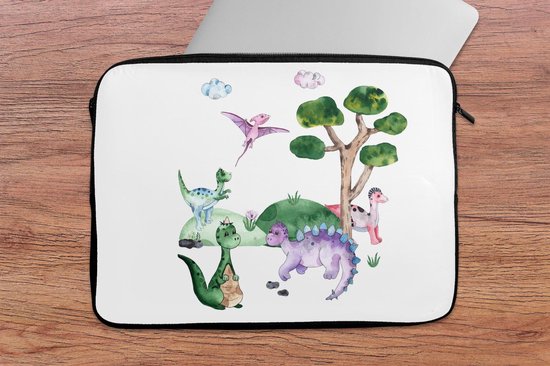 Housse ordinateur portable 13 pouces - Chambre d'enfant - Couleurs - Dinosaurus - Garçons - Filles - Enfants - Housse ordinateur portable - Dimensions intérieures 32x22,5 cm